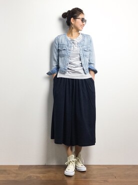 「rienda（リエンダ）のアイテム（その他アウター）」を使った、m.yさん（レディース・165cm）の春コーディネート