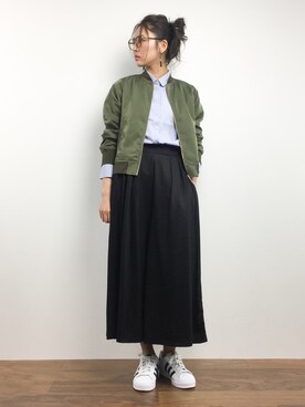 「N.（N. Natural Beauty Basic）（エヌエヌナチュラルビューティーベーシック）のアイテム（MA-1）」を使った、m.yさん（レディース・165cm）の春コーディネート