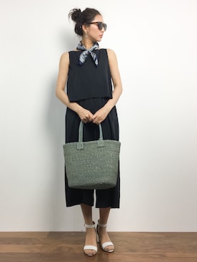「おとなコーデ」｜「アイテム（つなぎ/オールインワン）」を使った、m.yさん（レディース・165cm）の春コーディネート