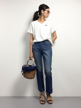 「ILIMA（イリマ）のアイテム（サンダル）」を使った、m.yさん（レディース・165cm）の春コーディネート