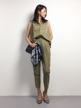 「A part by（アパートバイ）のアイテム（オールインワン・サロペット、グリーン系）」を使った、m.yさん（レディース・165cm）の春コーディネート