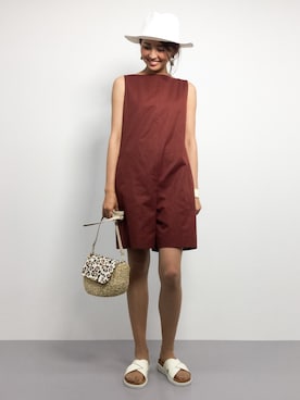 「Steven Alan（スティーブンアラン）のアイテム（つなぎ/オールインワン）」を使った、m.yさん（レディース・165cm）の夏コーディネート