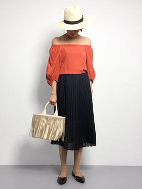 「SEVENDAYS=SUNDAY（セブンデイズサンデイ）のアイテム（帽子）」を使った、m.yさん（レディース・165cm）の夏コーディネート