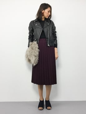 「STUDIOUS（ステュディオス）のアイテム（ブーティ）」を使った、m.yさん（レディース・165cm）の秋コーディネート