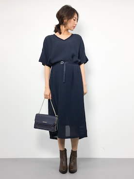 「& chouette（アンドシュエット）のアイテム（ショルダーバッグ）」を使った、m.yさん（レディース・165cm）の秋コーディネート