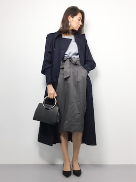 「Doシンプル部」｜「アイテム（トレンチコート）」を使った、m.yさん（レディース・165cm）の秋コーディネート