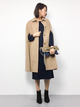 「simple」｜「アイテム（その他アウター）」を使った、m.yさん（レディース・165cm）の秋コーディネート
