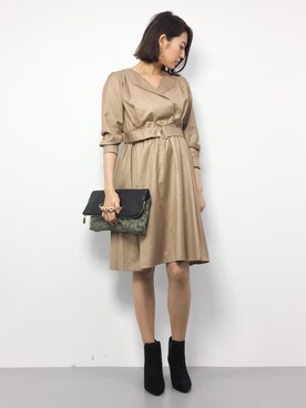 「Te chichi（テチチ）のアイテム（ワンピース/ドレス）」を使った、m.yさん（レディース・165cm）の秋コーディネート