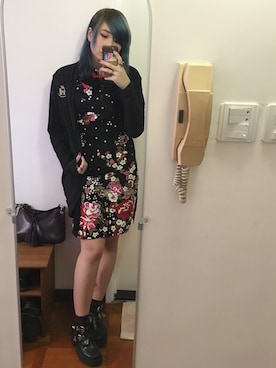 「チャイナドレス」｜「アイテム（ジャケット/アウター）」を使った、菱雲さん（レディース・167cm）の冬コーディネート