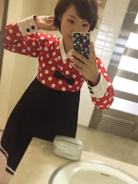 「アイテム（セットアップ、レッド系）」を使った、そんいさん（レディース・160cm）の冬コーディネート