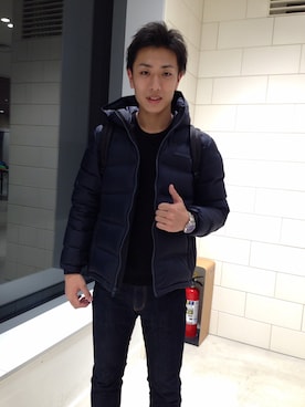 「ARMANI EXCHANGE（アルマーニエクスチェンジ）のアイテム（ダウンジャケット/コート）」を使った、asaさん（メンズ・178cm）の冬コーディネート
