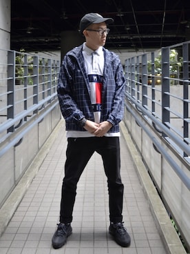「アイテム（ナイロンジャケット）」を使った、Daniel Huangさん（メンズ・178cm・20代）の冬コーディネート