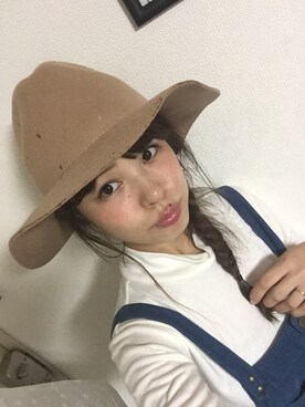 「ツバ広」｜むちむちくんのママさん（レディース・155cm）の秋コーディネート