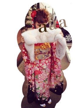 「アイテム（水着/着物・浴衣、レッド系）」を使った、aaaさん（レディース・155cm）の冬コーディネート