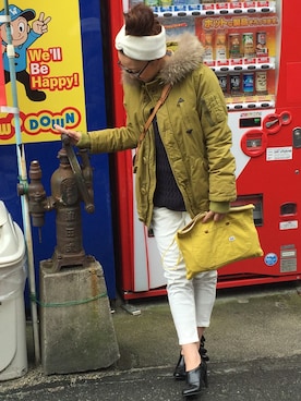 riosa◡̈⃝︎⋆︎*さん（レディース・158cm）の冬コーディネート