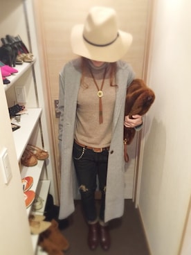 riosa◡̈⃝︎⋆︎*さん（レディース・158cm）の秋コーディネート