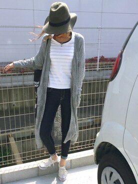 「RCWB（アールシーダブリュービー）のアイテム（パンツ）」を使った、riosa◡̈⃝︎⋆︎*さん（レディース・158cm）の春コーディネート