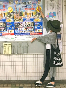 「RCWB（アールシーダブリュービー）のアイテム（パンツ）」を使った、riosa◡̈⃝︎⋆︎*さん（レディース・158cm）の夏コーディネート