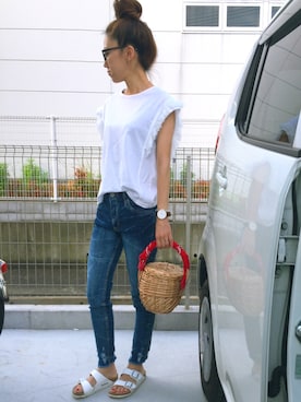 riosa◡̈⃝︎⋆︎*さん(レディース・158cm)の夏コーディネート