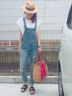 riosa◡̈⃝︎⋆︎*さん（レディース・158cm）の夏コーディネート