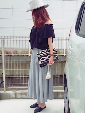 riosa◡̈⃝︎⋆︎*さん（レディース・158cm）の夏コーディネート