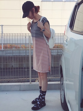 riosa◡̈⃝︎⋆︎*さん（レディース・158cm）の夏コーディネート