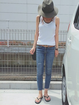 「アイテム（腕時計）」を使った、riosa◡̈⃝︎⋆︎*さん（レディース・158cm）の夏コーディネート