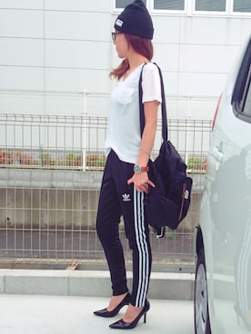 riosa◡̈⃝︎⋆︎*さんの「【adicolor】オリジナルス パンツ[SST TRACK PANTS]」を使ったコーディネート