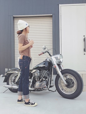 riosa◡̈⃝︎⋆︎*さん（レディース・158cm）の秋コーディネート