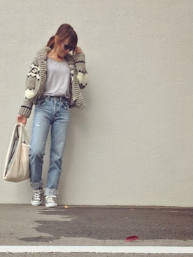 riosa◡̈⃝︎⋆︎*さん（レディース・158cm）の秋コーディネート