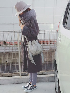 riosa◡̈⃝︎⋆︎*さん（レディース・158cm）の冬コーディネート