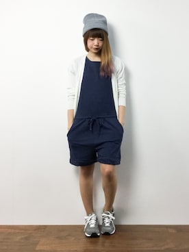 「ANAP（アナップ）のアイテム（つなぎ/オールインワン）」を使った、いぴさん（レディース・152cm）の夏コーディネート