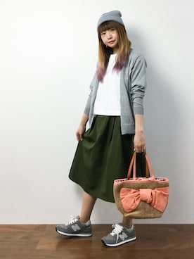 「cache cache（カシュ カシュ）のアイテム（かごバッグ）」を使った、いぴさん（レディース・152cm）の夏コーディネート