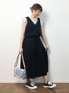 「Factor=（ファクターイコール）のアイテム（オールインワン・サロペット）」を使った、いぴさん（レディース・152cm）の夏コーディネート