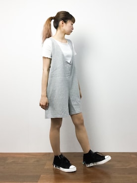 「anap mimpi（アナップミンピ）のアイテム（オールインワン・サロペット）」を使った、いぴさん（レディース・152cm）の夏コーディネート