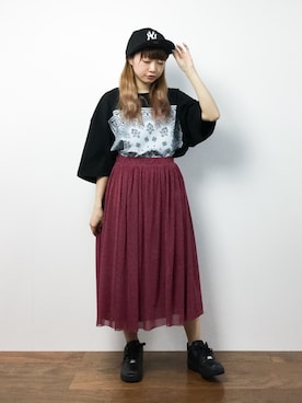 「unrelaxing（アンリラクシング）のアイテム」を使った、いぴさん（レディース・152cm）の夏コーディネート