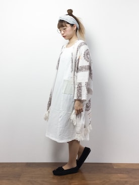 「チャイハネ（チャイハネ）のアイテム（カーディガン/ボレロ）」を使った、いぴさん（レディース・152cm）の夏コーディネート