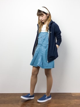 「ストリートカジュアル」｜「アイテム（オールインワン・サロペット）」を使った、いぴさん（レディース・152cm）の夏コーディネート