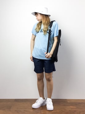 「SURF'S UP PEANUTS（サーフズアップピーナッツ）のアイテム」を使った、いぴさん（レディース・152cm）の夏コーディネート