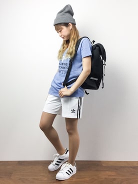 「chapter world（チャプターワールド）のアイテム（バックパック/リュック）」を使った、いぴさん（レディース・152cm）の夏コーディネート