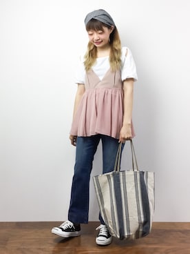「goocy（グースィー）のアイテム」を使った、いぴさん（レディース・152cm）の夏コーディネート