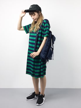 「PLAIN CLOTHING（プレーンクロージング）のアイテム（ワンピース/ドレス）」を使った、いぴさん（レディース・152cm）の夏コーディネート
