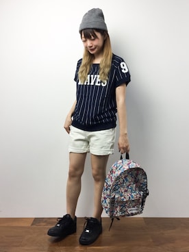 「ROXY(ロキシー)のアイテム」を使った、いぴさん(レディース・152cm)の夏コーディネート