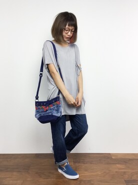 「チャイハネ（チャイハネ）のアイテム（バッグ）」を使った、いぴさん（レディース・152cm）の夏コーディネート