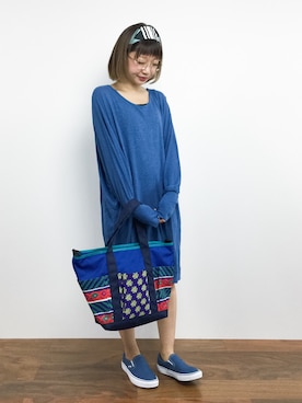 「ドルマン」｜「アイテム（チュニック）」を使った、いぴさん（レディース・152cm）の夏コーディネート