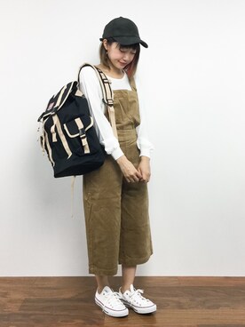 「anap mimpi（アナップミンピ）のアイテム（オールインワン・サロペット）」を使った、いぴさん（レディース・152cm）の夏コーディネート