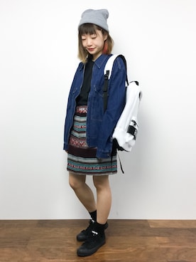 「DOUBLE NAME（ダブルネーム）のアイテム（ブルゾン）」を使った、いぴさん（レディース・152cm）の秋コーディネート