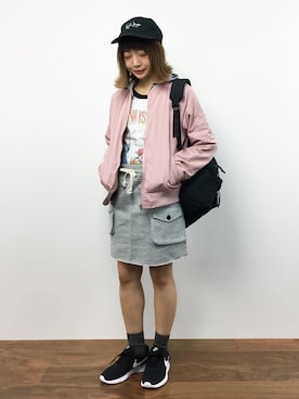 「CHUMS（チャムス）のアイテム（スカート）」を使った、いぴさん（レディース・152cm）の秋コーディネート