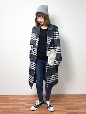 「フレア」｜「アイテム（チェスターコート）」を使った、いぴさん（レディース・152cm）の秋コーディネート