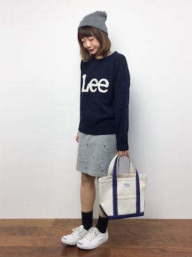 「Lee（リー）のアイテム（ニット/セーター）」を使った、いぴさん（レディース・152cm）の秋コーディネート